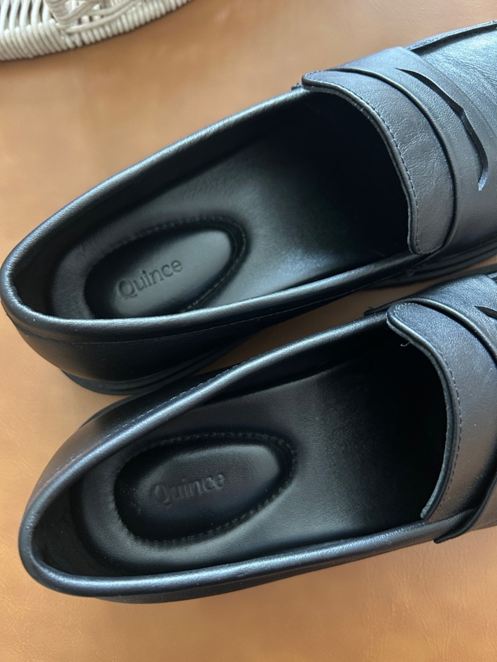 Black Leather Lug-Sole Penny Loafers - Women's - Picture 9 of 9